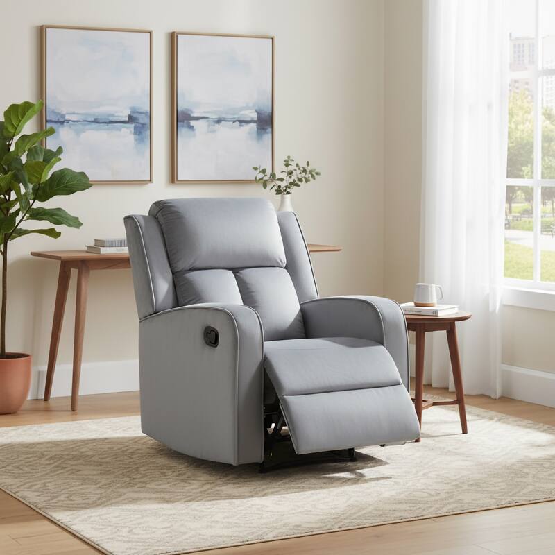 Dale Grey Fabric Upholstered Reclining Chair - Grey
