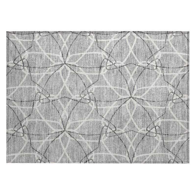 Machine Washable Indoor/ Outdoor Abstract Prism Chantille Rug