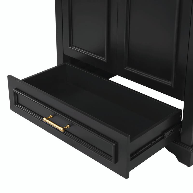 30" Luxurious Bathroom Vanity with Ceramic Sink - Bathroom Cabinet with 2 Large Soft Closing Doors
