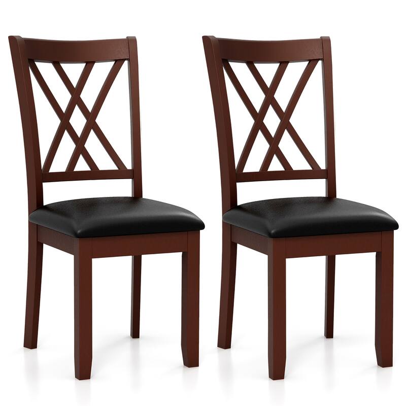 Gymax Set of 4 Dining Chair Kitchen Chair with Backrest Padded Seat &