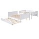 preview thumbnail 21 of 22, Full Over Full Bunk Bed with Twin Trundle and Bookshelf, Solid Pine Wood Frame, Separable Design, for Kids and Teens