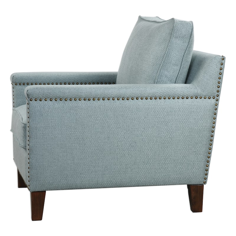 Uttermost Charlotta 31 Inch Wide Wood Frame Accent Chair with Nailhead