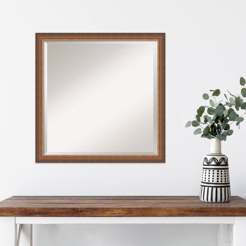 Two Tone Beveled Wood Framed Wall Mirror