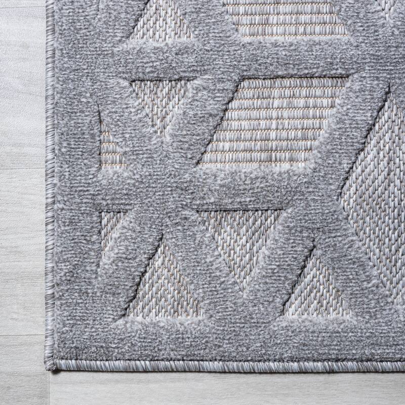 JONATHAN Y Peralta Neutral Geometric Indoor/Outdoor Area Rug