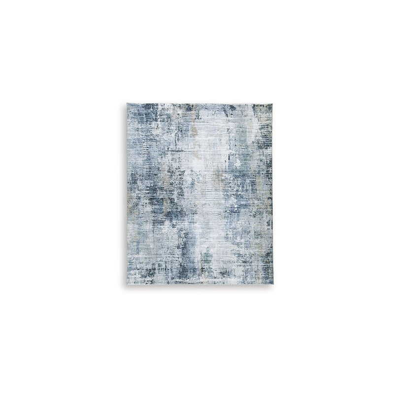 Signature Design by Ashley Arlenmont Blue/White/Brown Memory Foam Area Rug