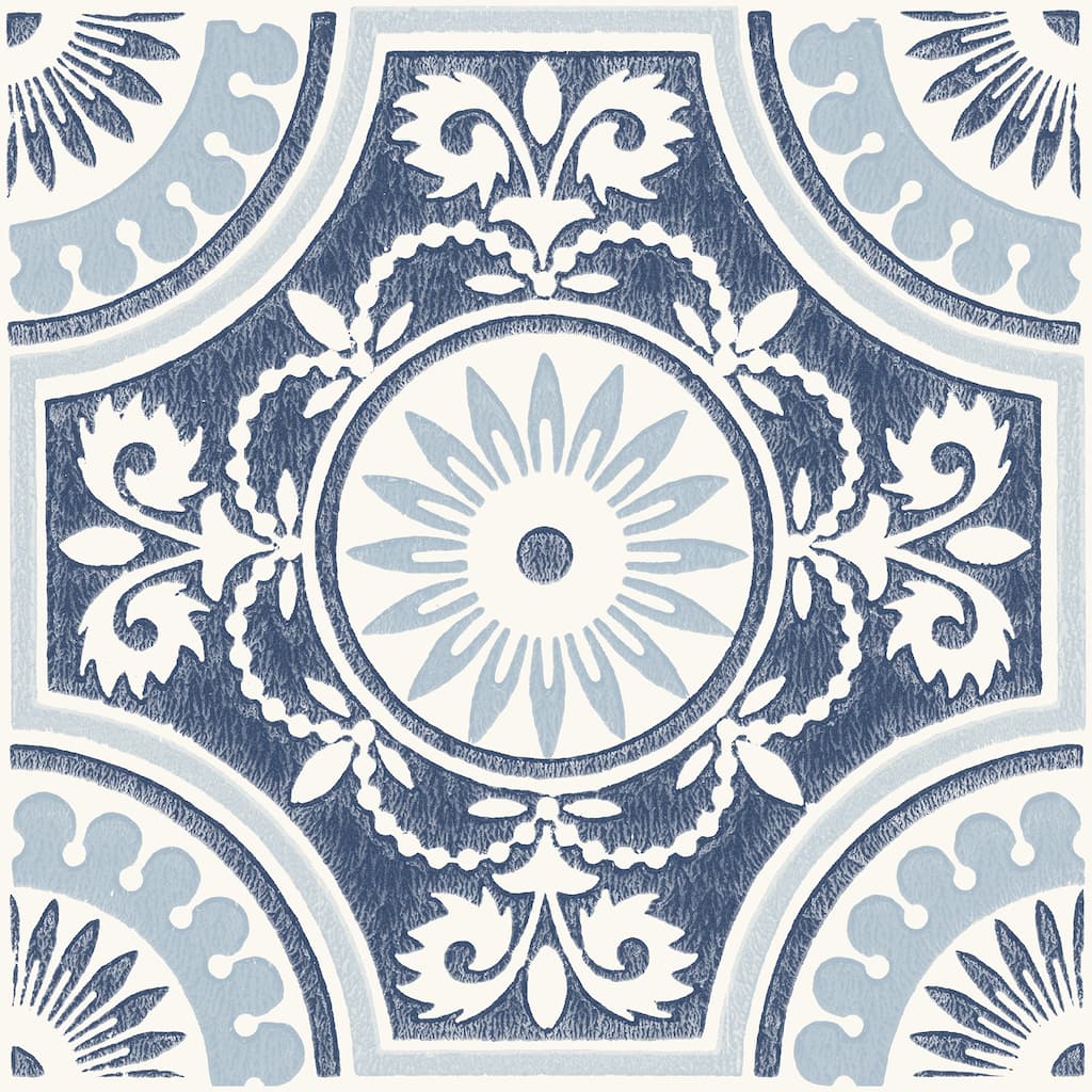 FloorPops Ezra Blue Peel & Stick Floor Tiles