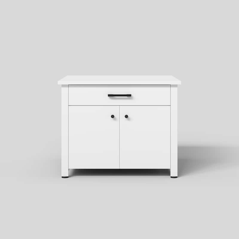 Laundry Cabinet with Drawer and Double Doors, Heavy Duty Washer Stand Storage Cabinet Utility Storage Cabinet