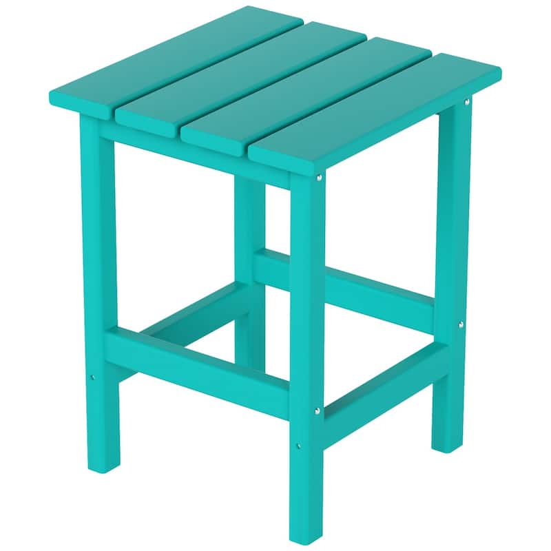 Polytrends Laguna All Weather Poly Outdoor Side Table - Square - Turquoise