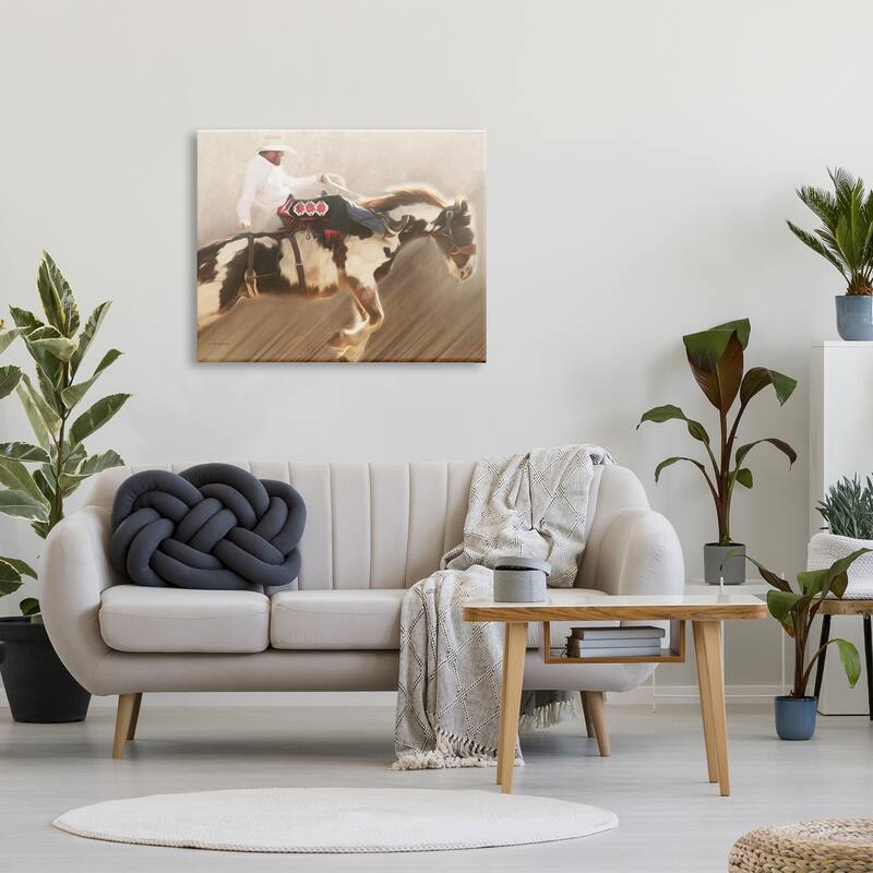 Stupell Cowboy Riding Horse Canvas Wall Art Design by Kari Brooks