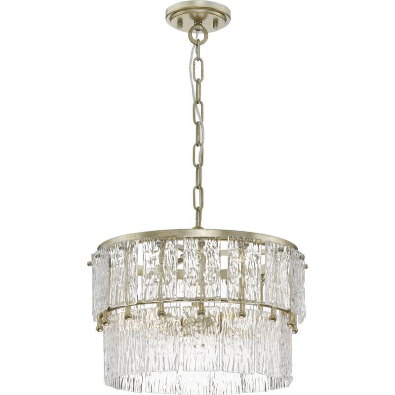 Chevall Collection Three-Light Gilded Silver Modern Organic Pendant - 17 in x 17 in x 15.12 in