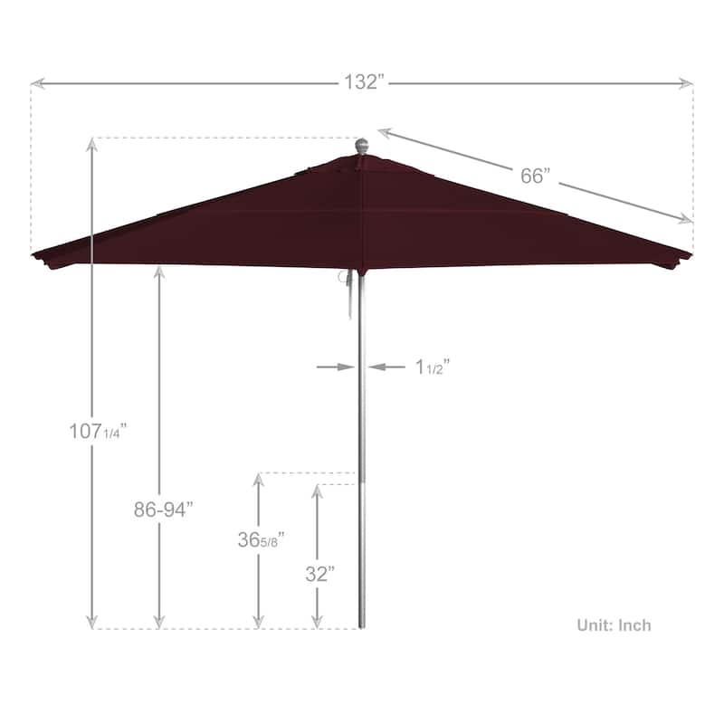 California Umbrella Anodized Silver Finish Aluminum 11-foot Round Outdoor Umbrella