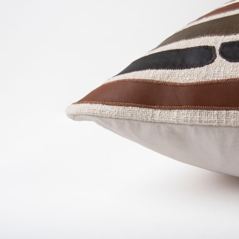 Rizzy Home Abstract Leather Striped Throw Pillow, 20x20