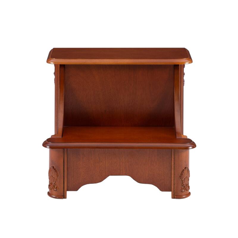 Linon Gabrielle Woodbury Mahogany Bed Steps with Storage