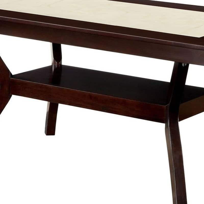 Brent Two-Color Dining Table, Dark Cherry & Ivory Finish