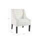 preview thumbnail 1 of 11, HomePop Modern Swoop Arm Accent Chair - White Windowpane