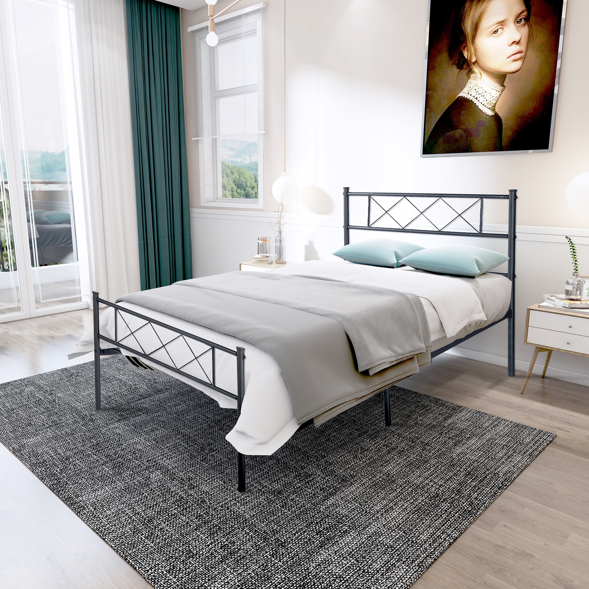 Single metal bed with storage hot sale