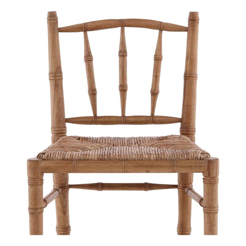 Furniture Classics Natural Mahogany Rush Seat Bamboo Counter Stool