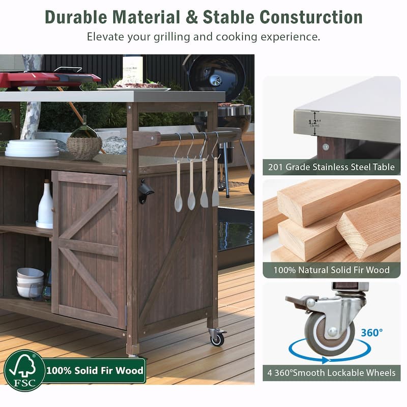 Farmhouse Outdoor Kitchen Island