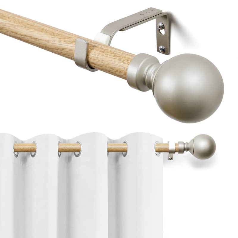 Deconovo 1 Inch Window Curtain Rod - 48"-84" - Birch