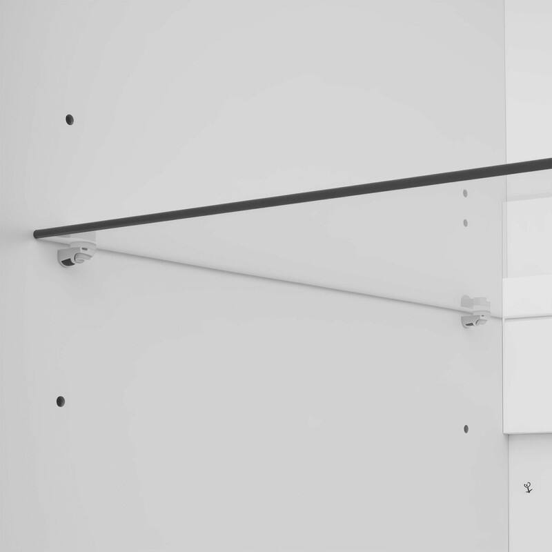 128" Wall Unit Entertainment Center with Bookshelves, TV Stand for TVs up to 80", Media Console with Glass Cabinets