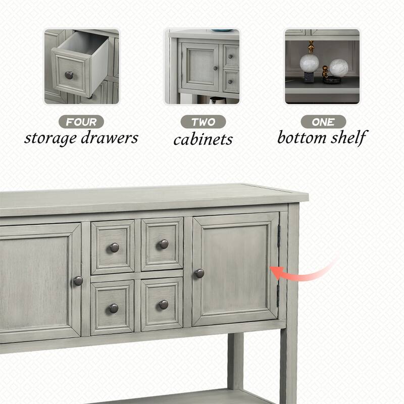 Buffet Sideboard Console Table with Bottom Shelf
