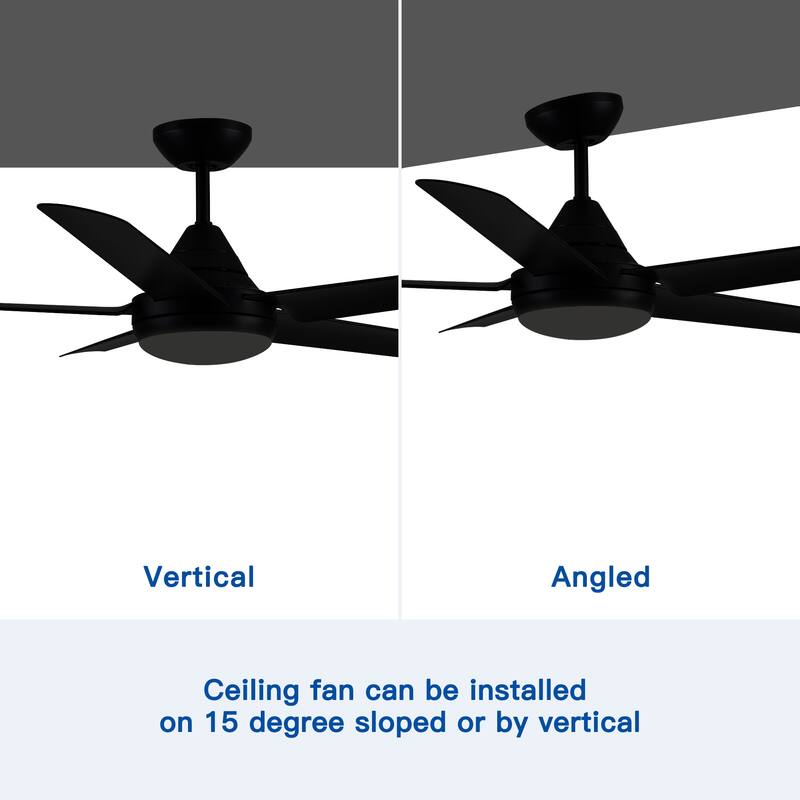48 in. Dimmable Integrated LED Matte Black Ceiling Fan with Light and Remote