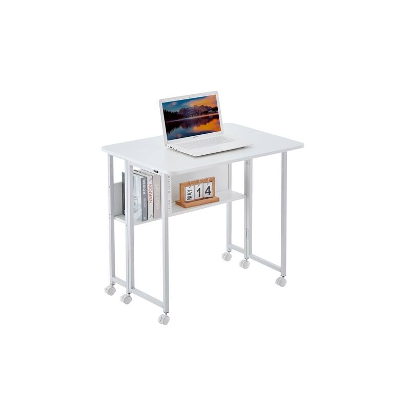 Folding Desk Small Foldable Desk for Small Space, 31.5 Inches Writing Computer Desk in Study, Home Office Foldable Office Desk