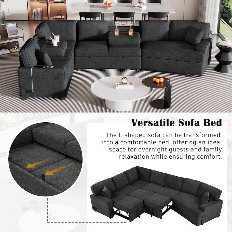 126" L-Shaped Sofa Sectional Sofa for Living Room