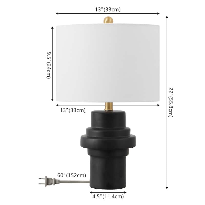SAFAVIEH Doni 22-inch Ceramic Table Lamp (LED Bulb Included) - 13"W x 13"D x 22"H