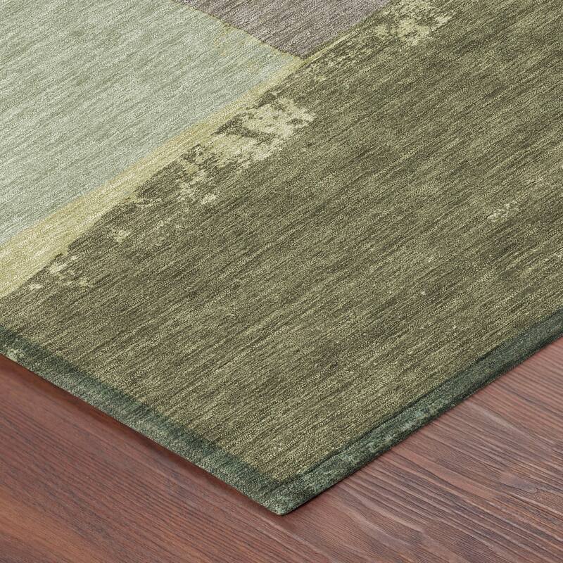 Machine Washable Indoor/ Outdoor Abstract Kraig Chantille Rug