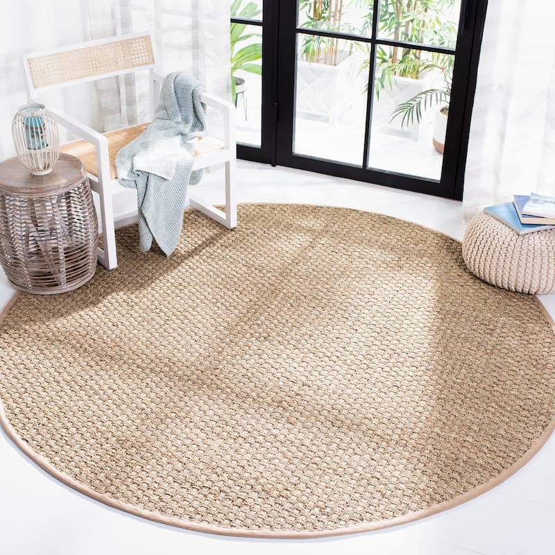 SAFAVIEH Natural Fiber Marina Basketweave Seagrass Rug - 10' Round - Natural/Beige - Round
