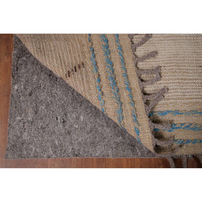 Earth Tone Moroccan Modern Rug Hand-Knotted Contemporary Wool Carpet - 7'9"x 11'8"