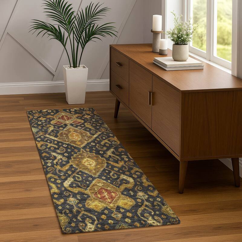 Machine Washable Indoor/ Outdoor Traditional Venetian Chantille Rug