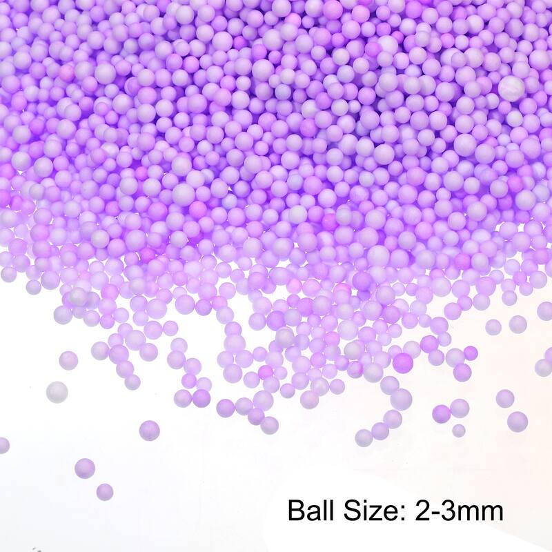 Foam Beads Foam Balls for DIY Craft Decoration, 1 Pack Approx 4000pcs - Purple - 2-3mm