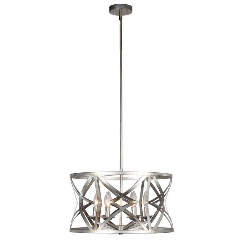 5-light Hanging Pendant - Antique Silver
