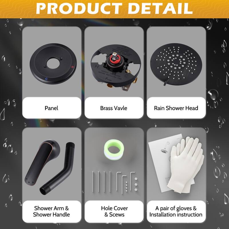 WOWOW Single Handle 5-Spray Round Shower Faucet with Valve