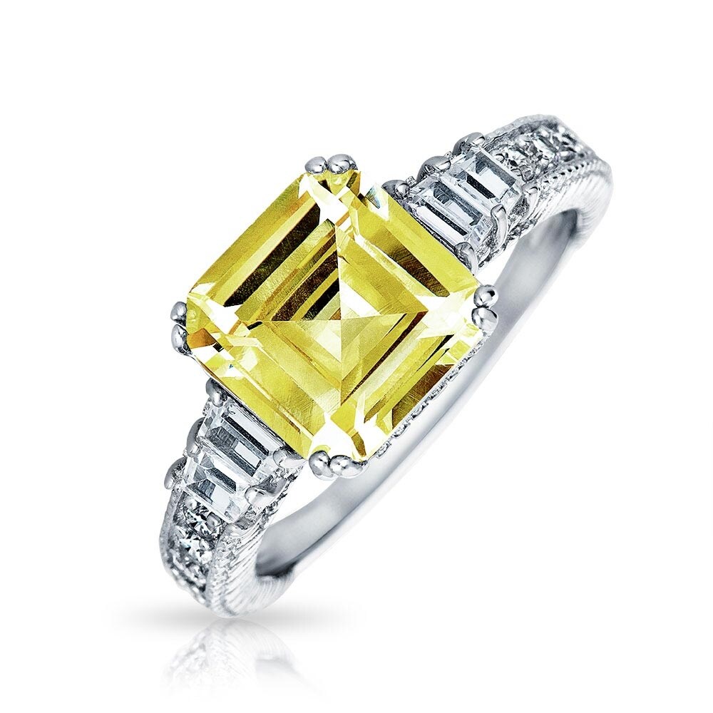 Shop Art Deco Style 4ct Yellow Canary Cz Square Asscher Cut