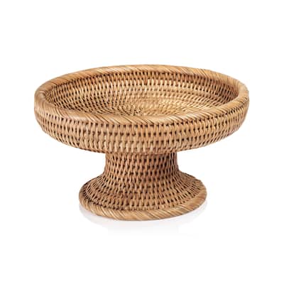 Heritage Weave Rattan Artistry Footed Bowl