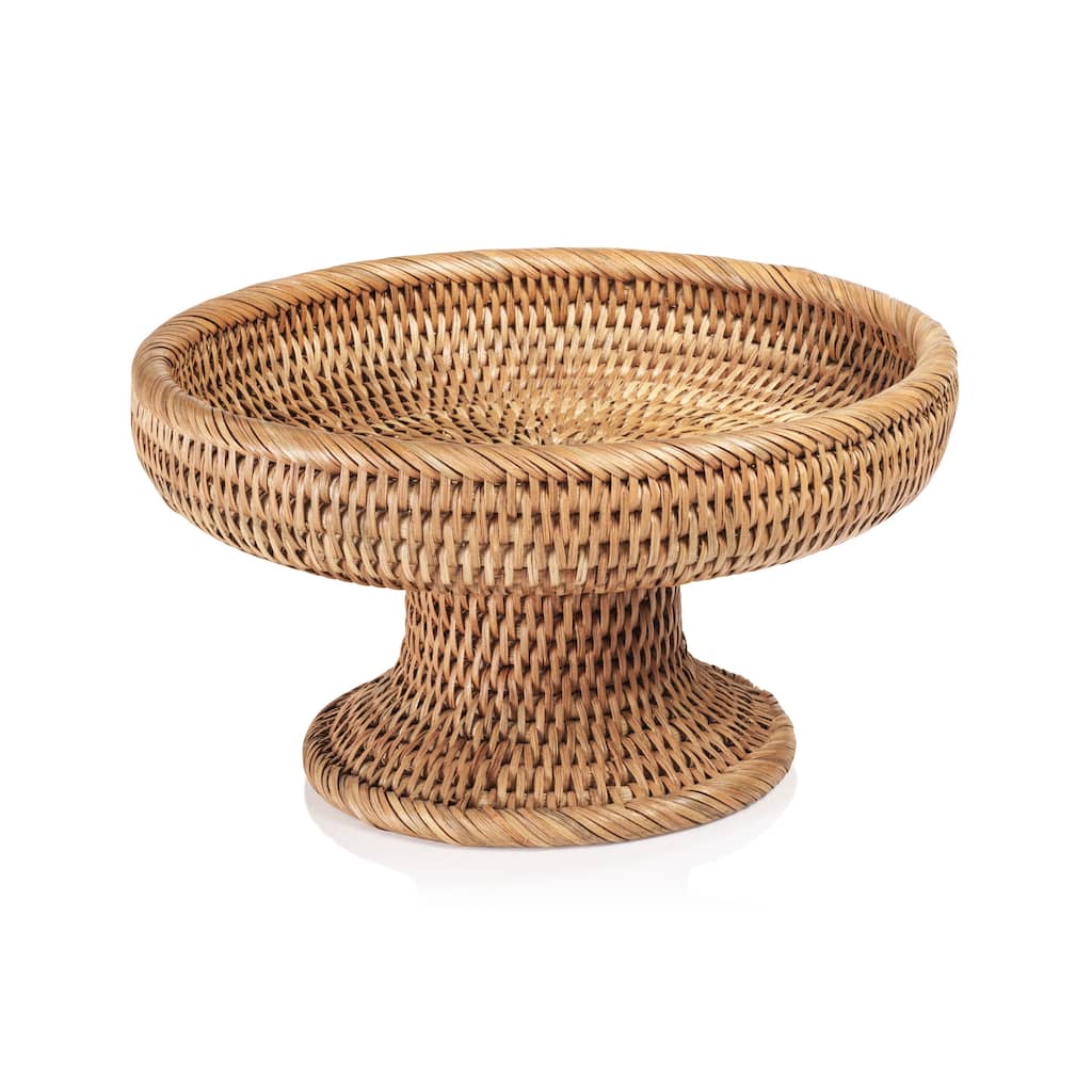 Heritage Weave Rattan Artistry Footed Bowl
