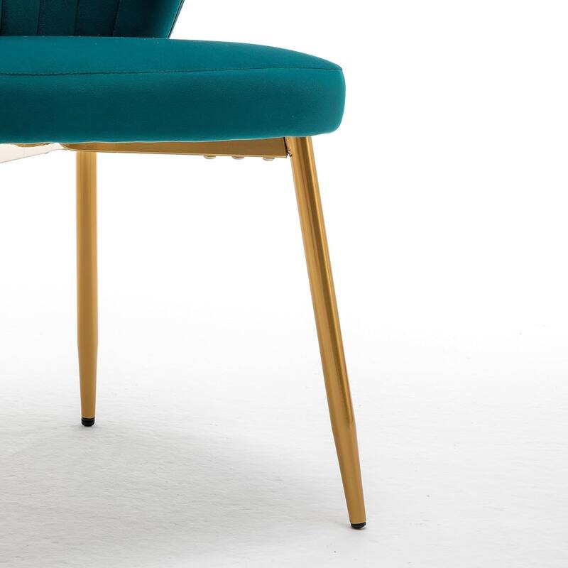 Modern Velvet Accent Chair with Channel-Tufted Design Comfortable and Trendy Armless Seat