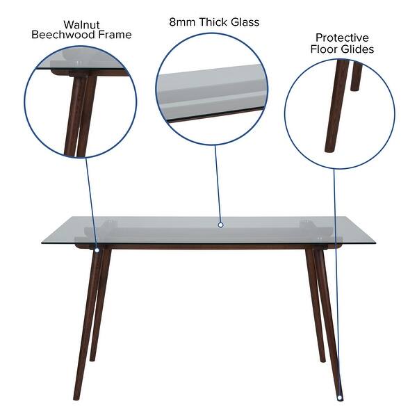 Shop Meriden 31 5 X 55 Solid Wood Table With Clear Glass Top Overstock 27085407