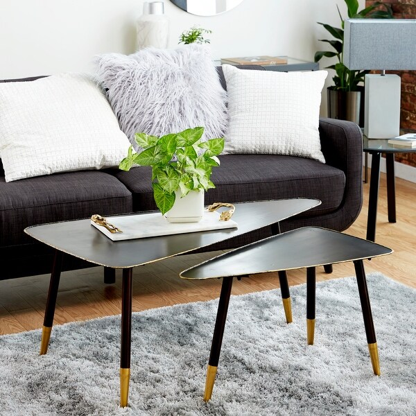 Black Iron Modern Accent Table (Set of 2) - 45 x 25 x 19