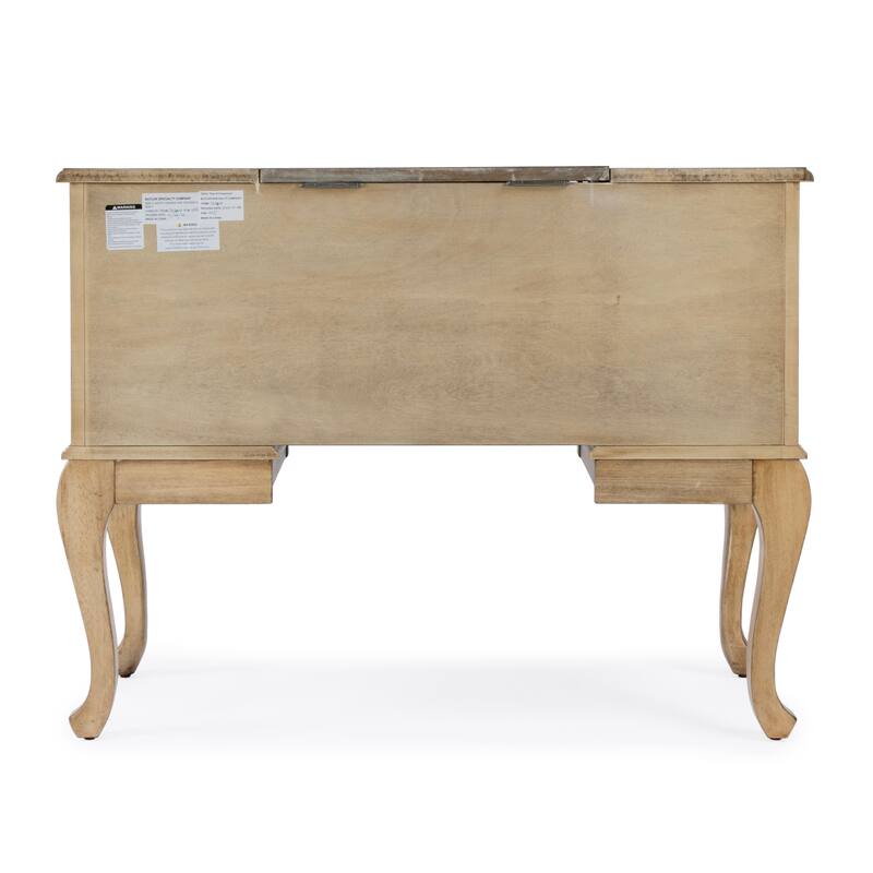 Charlotte 40 in. W Rectangular Wood Vanity/Valet Desk with Storage Drawers and Mirror