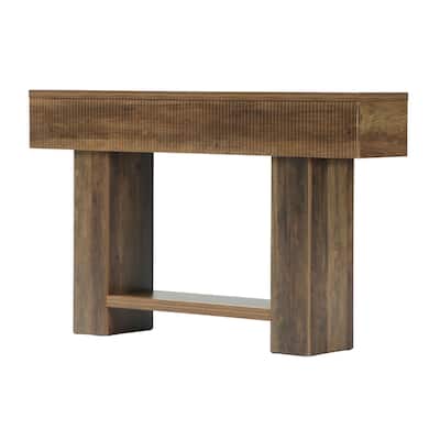 Rustic Entryway Console Table with 2-tier Storage Shelf, Sofa Table