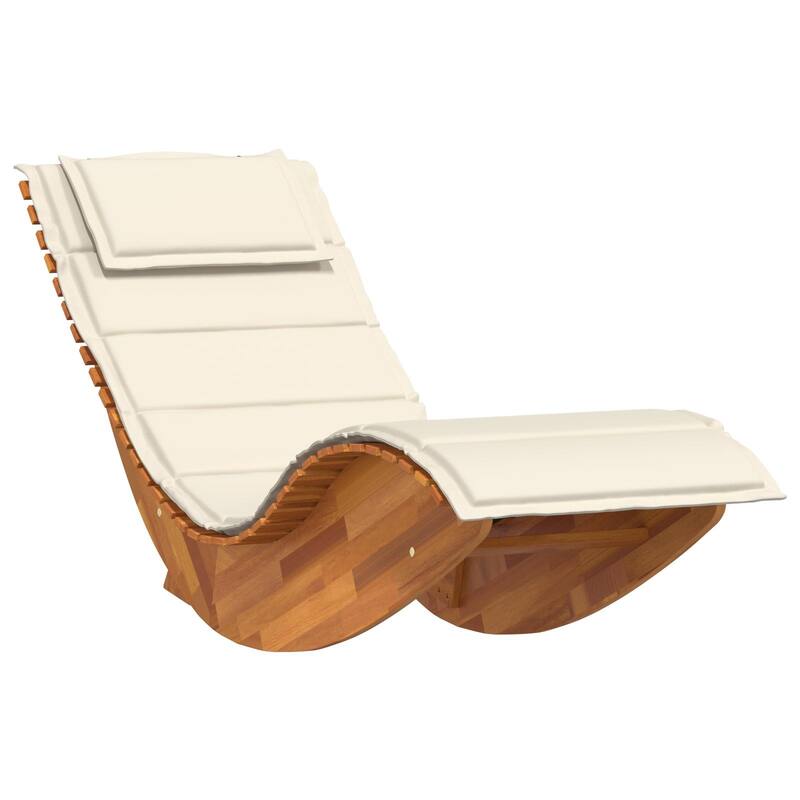 vidaXL Rocking Sun Loungers with Cushions 2 pcs Solid Wood Acacia - 23.6 x 60.6 x 29.1