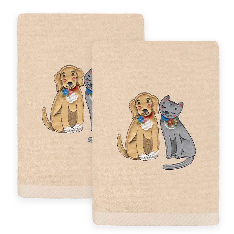 Authentic Hotel and Spa Spring Dog & Cat Turkish Cotton Hand Towels (Set of 2) - Sand