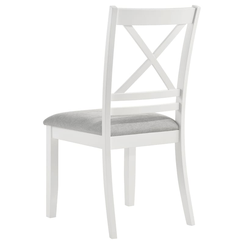 Hollis White Cross Back Wood Dining Side Chair (Set of 2)