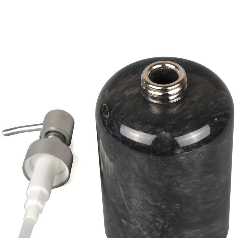 Creative Home Spa Collection Natural Black Marble Liquid Soap Dispenser, Lotion Dispenser