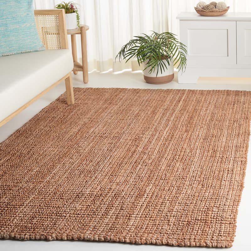 SAFAVIEH, Handmade Natural Fiber Rihanna Casual Jute Rug - 5' Square - Natural