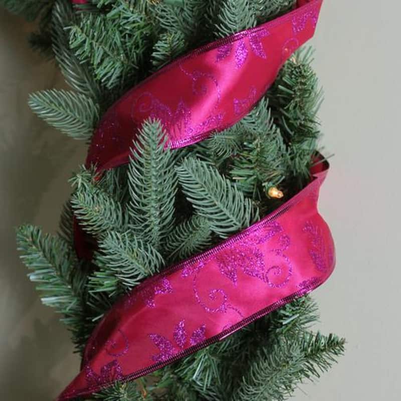 Purple and Pink Shimmering Wired Christmas Craft Ribbon 2.5" x 10 Yards